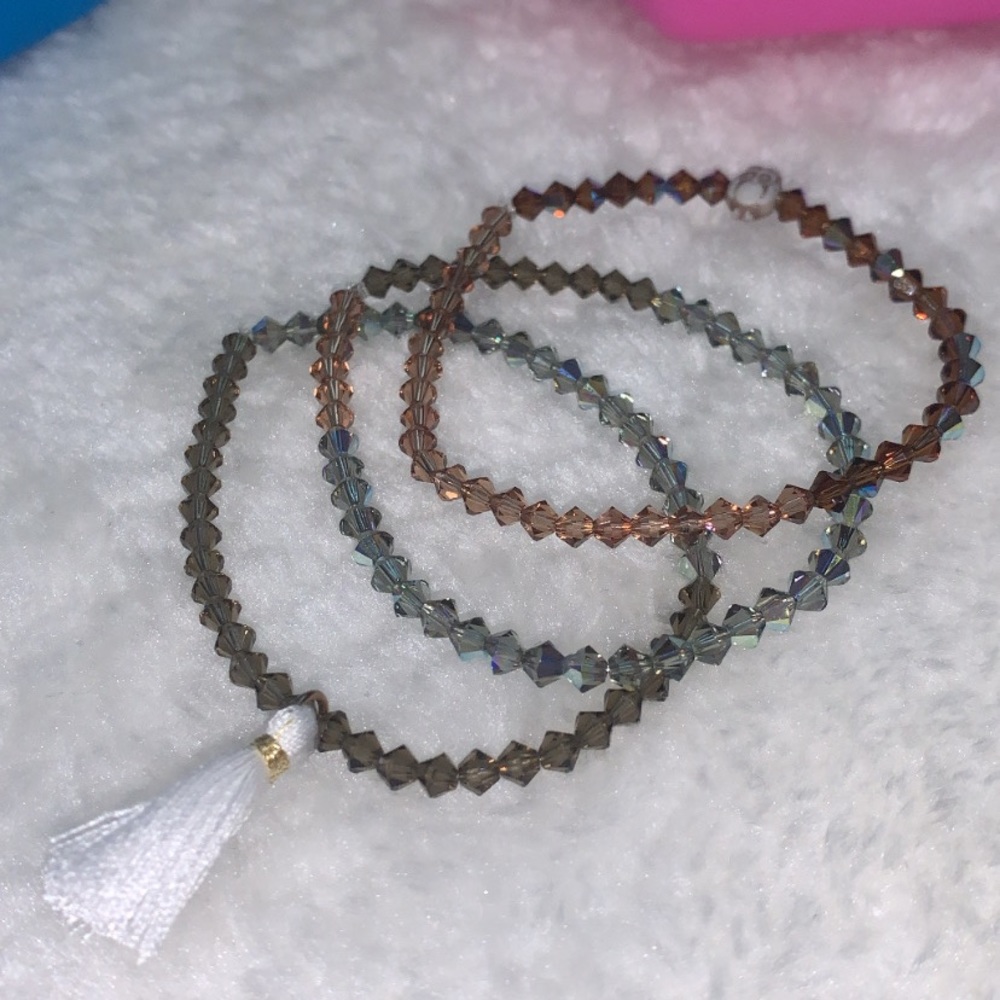 3 crystal beaded bracelets